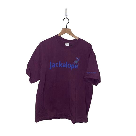 Vintage Jackalope Shirt Santa Fe NM New Mexico Graphic Purple Tee 90s Gildan XL - Picture 1 of 8